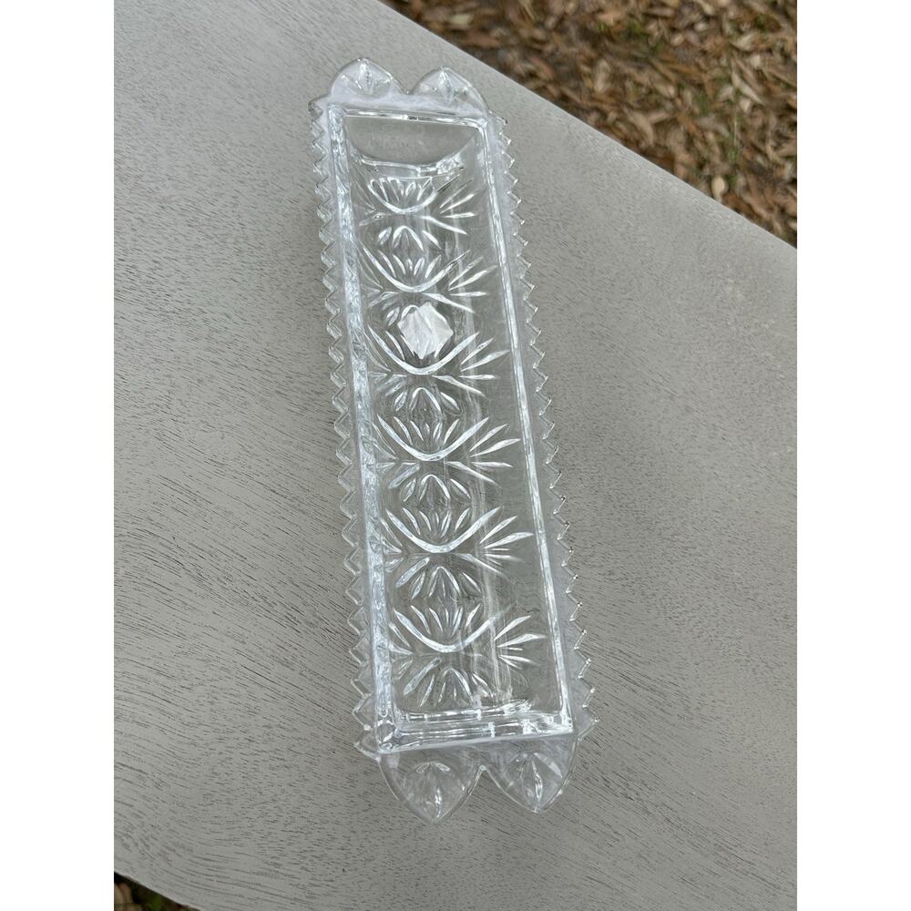 Vintage Fifth Ave Crystal Cracker Tray 12in.